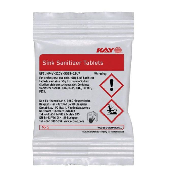 Ecolab Kay®  ReadyDose™ Sink Sanitizer Tablets 200x16g - chlorine tablets for disinfection