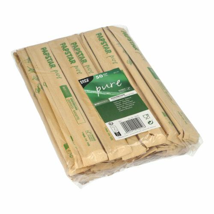 Pałeczki bambusowe 23cm koperty kraft pojedynczo pakowane, op. 50par (k/10) PURE