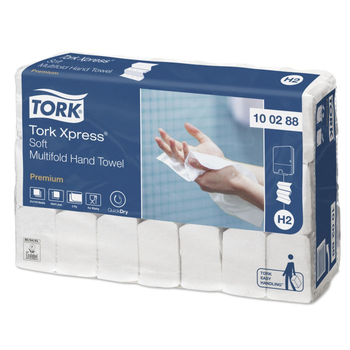 Towel Tork Xpress Premium white soft H2 - 210x340cm - 2310 sheets - Cellulose