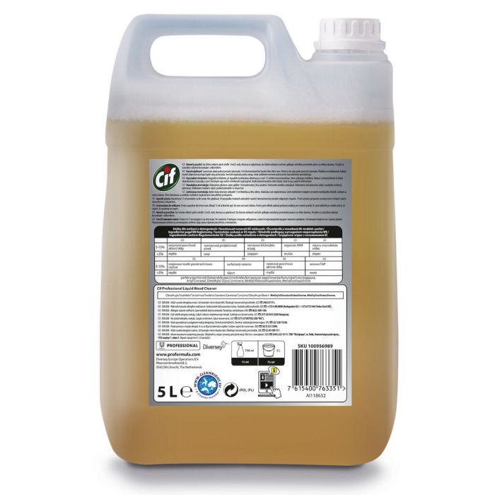 Cif Pro Formula Liquid Wood Floor Cleaner 5L – daily cleaner for sealed floors and other wooden surfaces