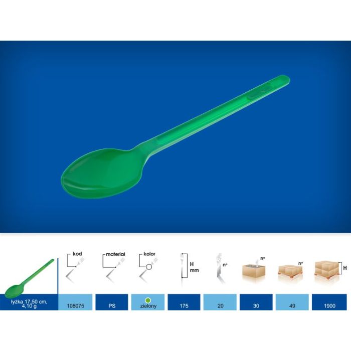 Spoon COLOR green, price per package 20pcs