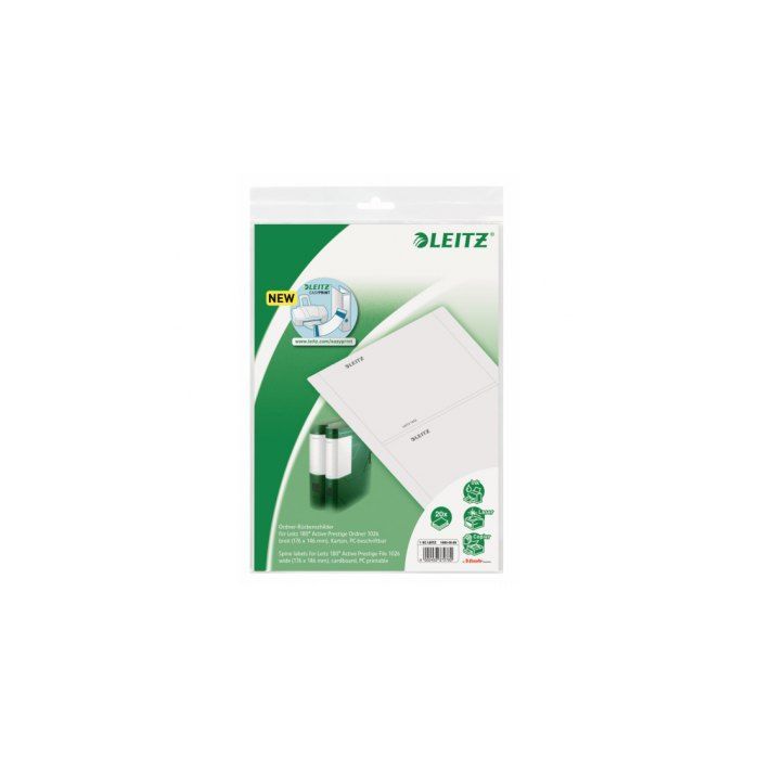 Etykieta do segregatora LEITZ PRESTIGE 16900085 75mm, biała