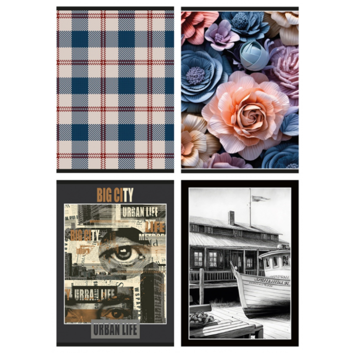 Notepad A5 80k GIMBOO mixed patterns - soft cover