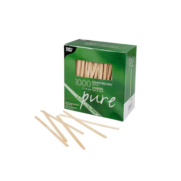 Wooden stirrers 14cm x 5mm, 1000 pcs.