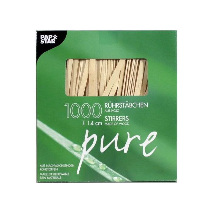 Wooden stirrers 14cm x 5mm, 1000 pcs.