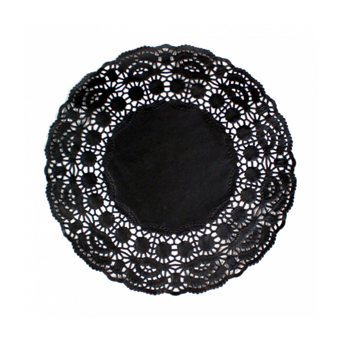 Decorative table napkin black dia. 21,5 cm