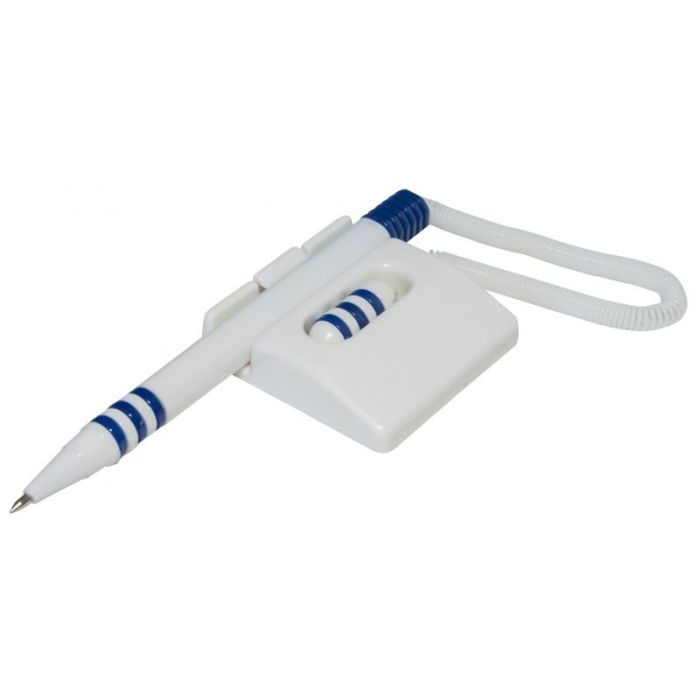 Ballpoint pen on a spring OFFICE PRODUCTS, horizontal position, self-adhesive, blue