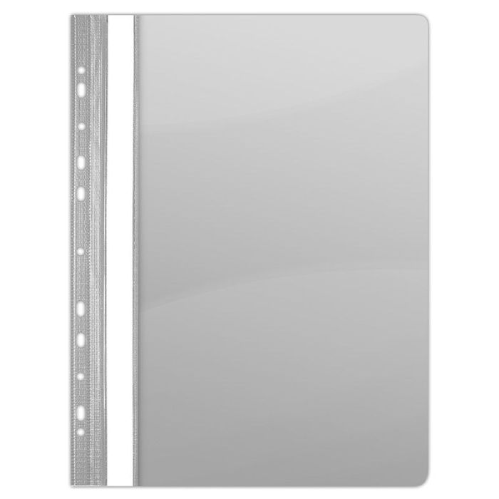 Report File DONAU, PVC, A4, hard, 150/160 micron, perforated, grey