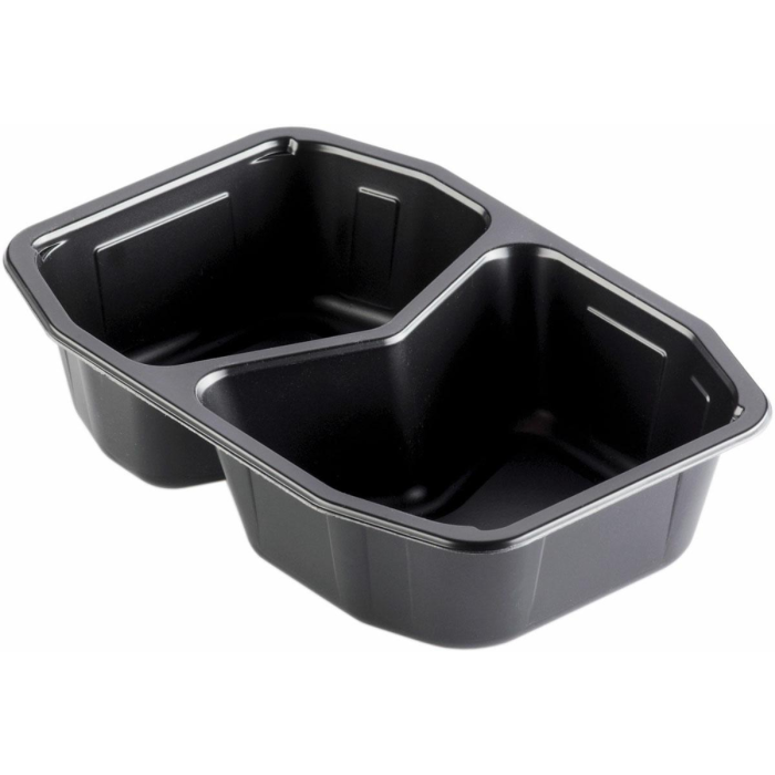 T B 215/148/2 H50 G capacity 312 pcs. 940 ml, height 5 cm, black, two-piece HMR