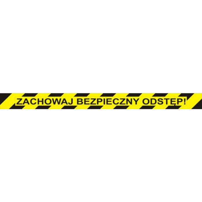 Floor sticker OFFICE PRODUCTS, keep a safe distance, 103x10cm, yellow, 1 pc.