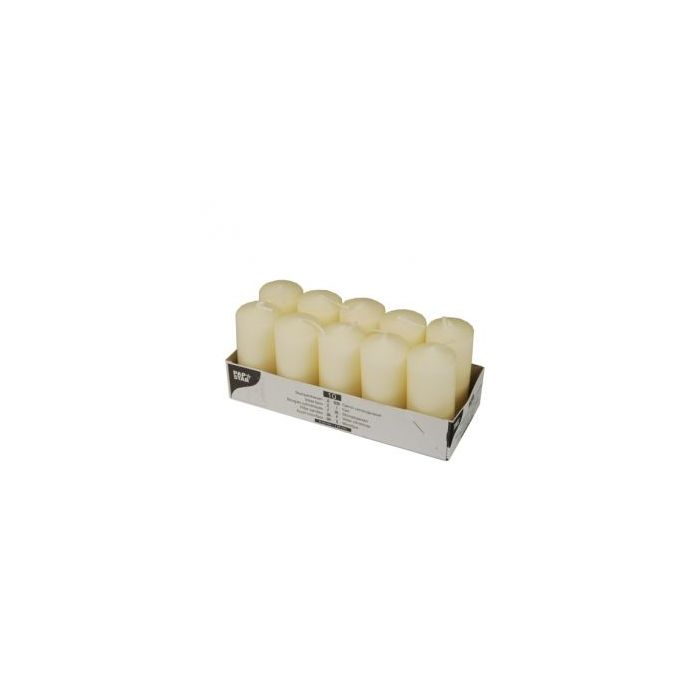 Pillar candles 9cm, 10pcs, cream