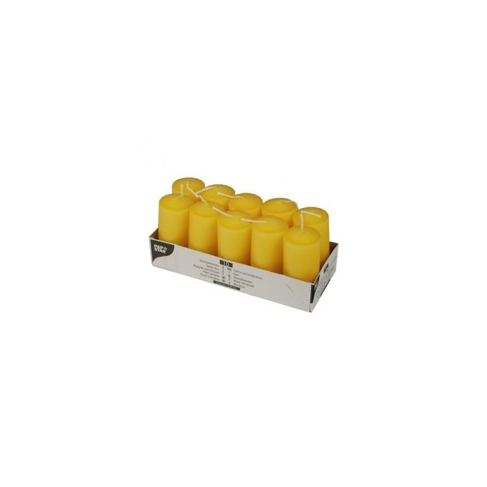 Pillar candles 9cm, 10pcs yellow gold