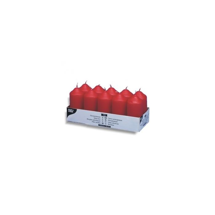 Pillar candles 9cm, 10pcs red