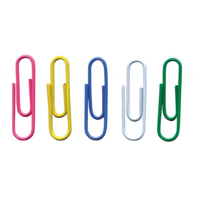 Paper Clips rounded OFFICE PRODUCTS, 28mm, 500pcs, in a bag, assorted colours