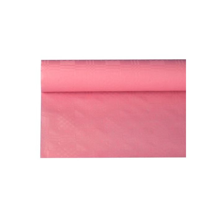 Paper tablecloth 1,2m x 8m pink damascus embossing
