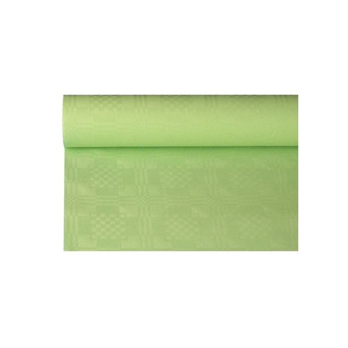 Paper tablecloth 1,2m x 8m pastel green damascus embossing