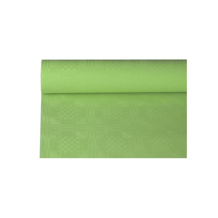 Paper tablecloth 1,2m x 8m olive damascus embossing