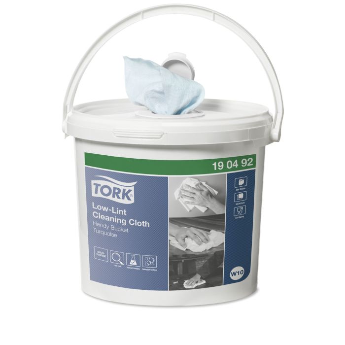 TORK Low-dust cleaning cloth in W10 Handy Bucket, 4 pieces
