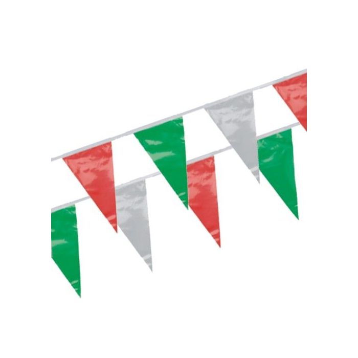 Garland with foil flags, 4 m long, Italian, waterproof