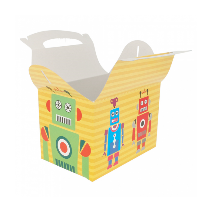Paper box with handle  17x16x10cm robots