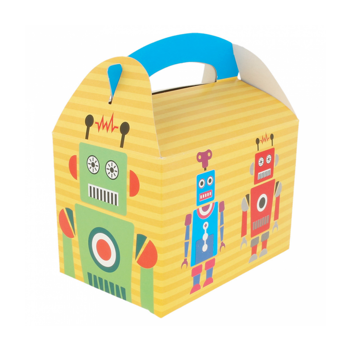 Paper box with handle  17x16x10cm robots