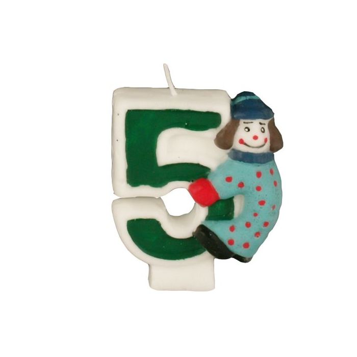 Candle Number  5" CLOWN"