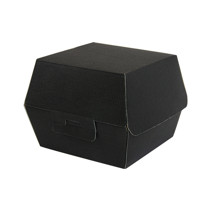 HAMBURGER BOX BLACK LARGE pack of 50 pieces 130x125x90mm (box/10)