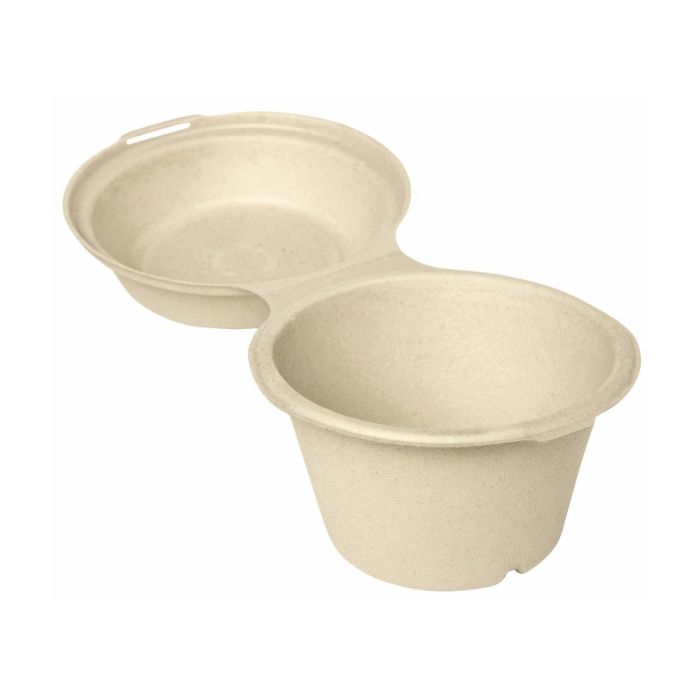 575 ml sugarcane bowl with lid, pack of 40 (k/4) PFAS Free