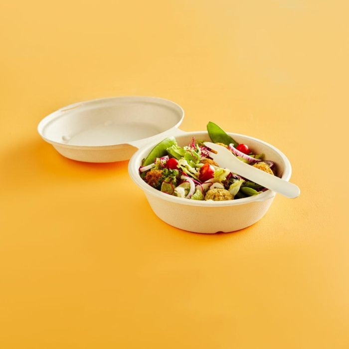 750 ml sugarcane bowl with lid, pack of 55 (k/4) PFAS Free
