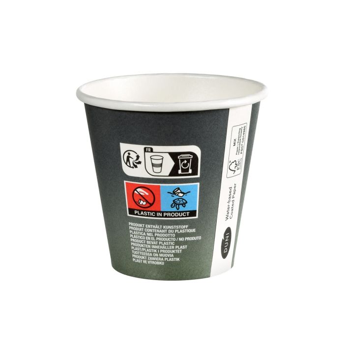 Grey paper cup 180ml fi. 80mm, 40pcs. PFAS Free