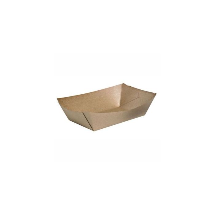 Paper tray EcoKraft 400ml brown 170x125x25mm with overprint, 250 pieces