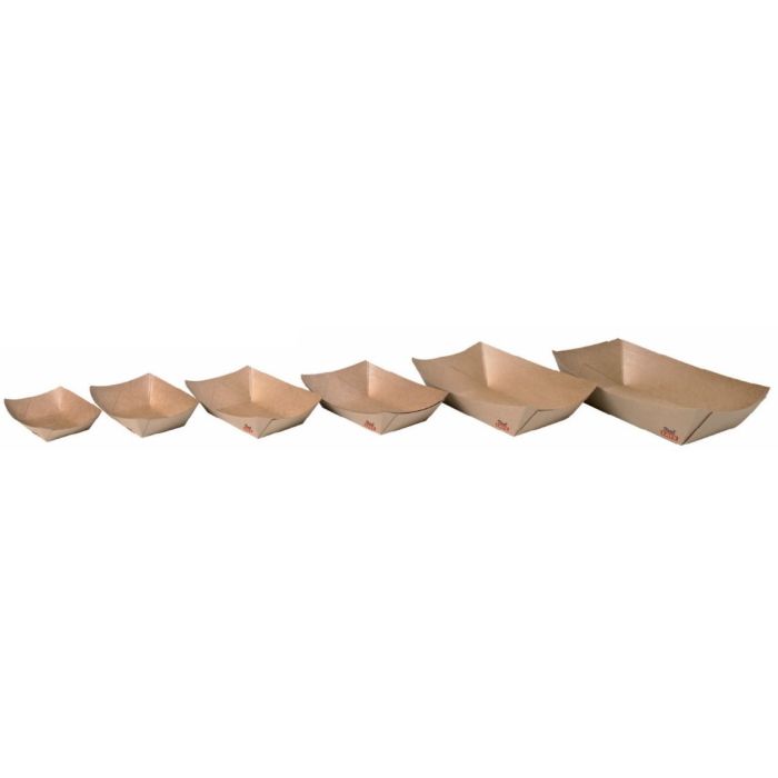 Paper tray EcoKraft 800ml brown 215x150x40mm with overprint, 250 pieces