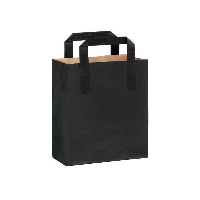 Block bag 200x100x280 black, handle flat