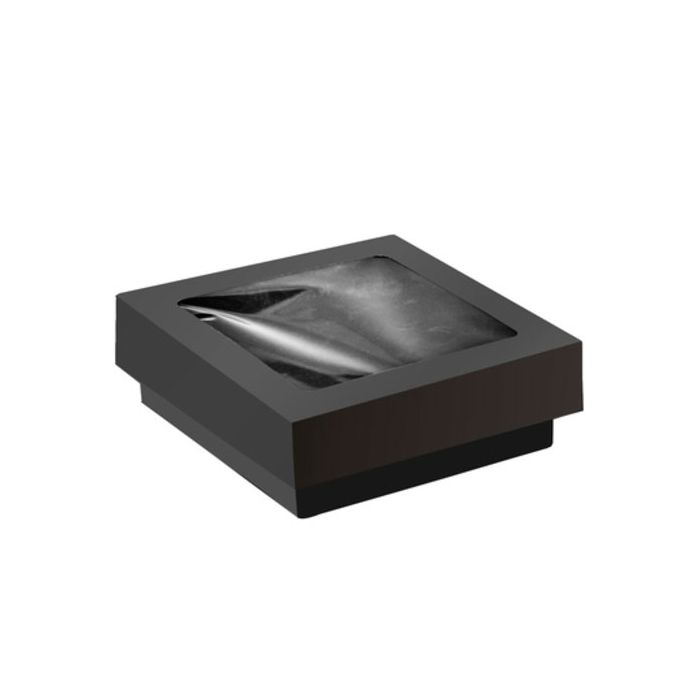 Pudełko czarne TAKEAWAY 500ml pokrywka z oknem 120x120x50mm op. 25 sztuk