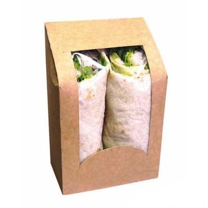 Wrap/tortilla box with window 150x95x53mm pack of 50