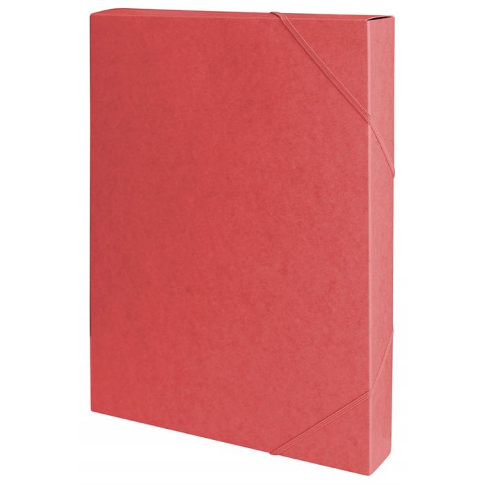 Elasticated box file, OFFICE PRODUCTS, pressboard, A4/40, 450gsm, red