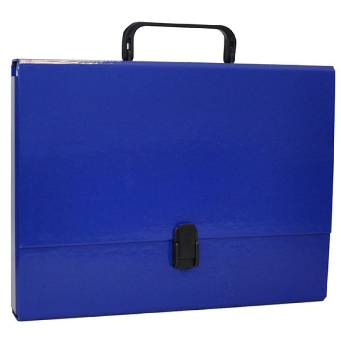 File Box OFFICE PRODUCTS, PP, A4/5cm, with handle and clip lock, navy blue