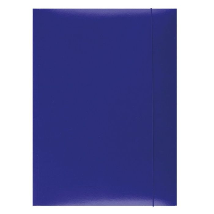Elasticated File OFFICE PRODUCTS, cardboard, A4, 300gsm, 3 flaps, blue