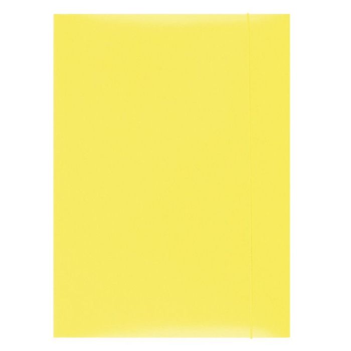 Elasticated File OFFICE PRODUCTS, cardboard, A4, 300gsm, 3 flaps, yellow