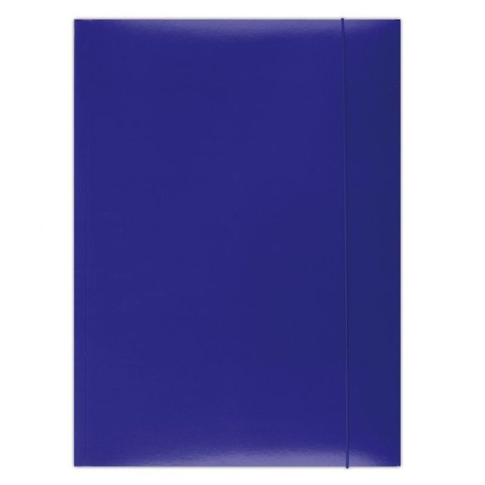 Elasticated File, OFFICE PRODUCTS, cardboard/lacquered, A4, 350 gsm, 3 flaps, blue