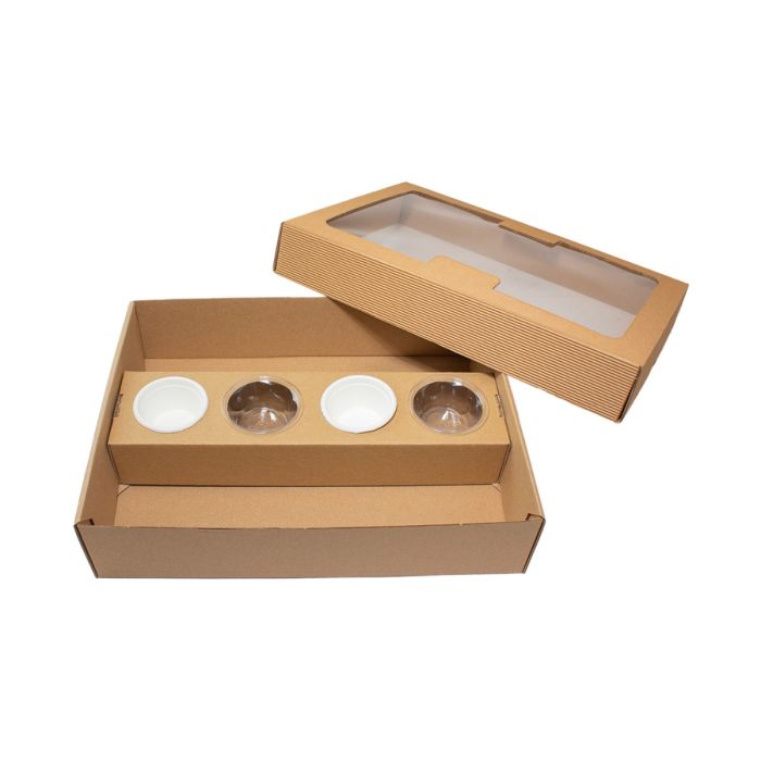 Catering box Party Box insert for 4 sauces into a box of length 315mm, op.50szt. TnG