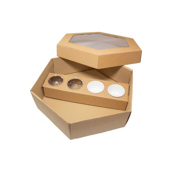 Catering box Party Box insert for 4 sauces into a box of length 315mm, op.50szt. TnG