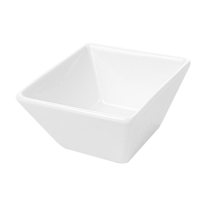 Finger food porcelain square plate 73x73x(h)41mm white, op.12pcs. (k/16)