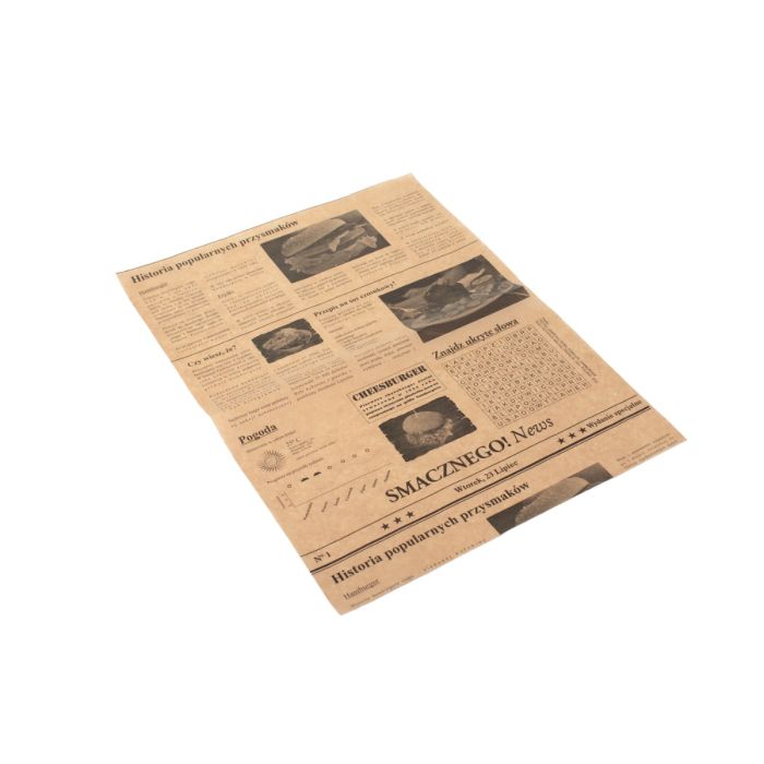 Wrapping paper 32+10PE 30x40cm brown op.1000 sheets, coated, printed GAZETA