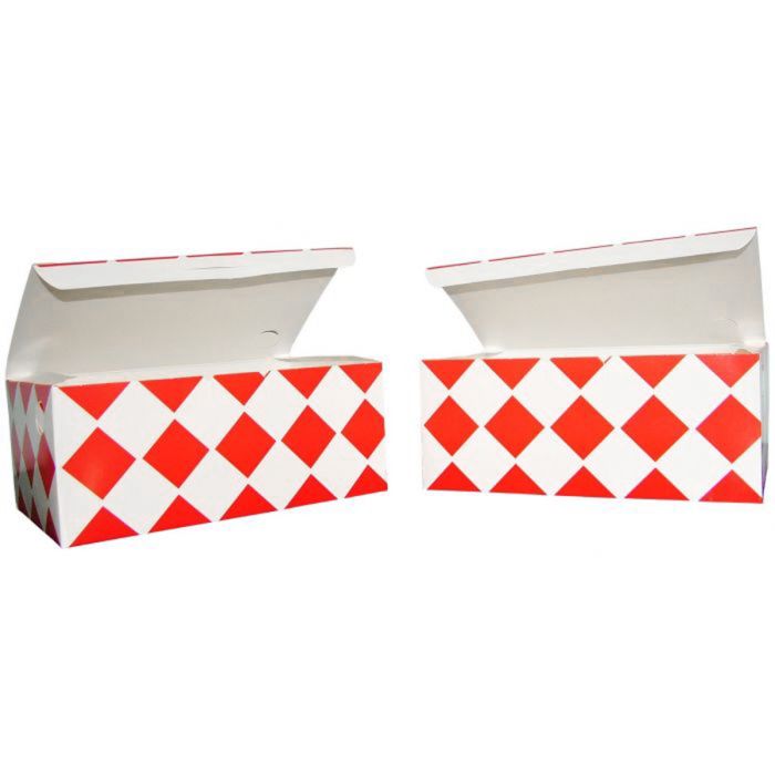 Pudełko kurczak duży, kratka czerwona, rozmiar 205x125x85mm, cena za opakowanie 100 sztuk