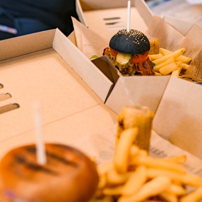 XXL burger box foldable, brown 15x15x10 cm, 100 pcs.