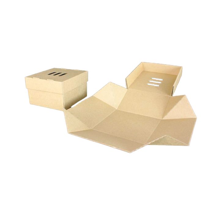 BURGER XL folding box 13x13x10cm brown, 100pcs. TnG