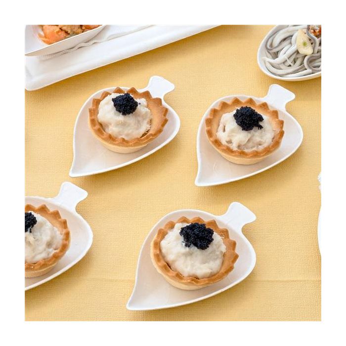 FINGERFOOD reed plate LEAF 90x60mm, 50pcs (k/20)