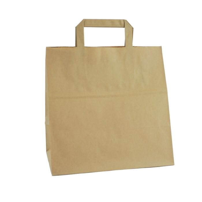 Block bag P 260x160x265 Brown 70g (k/250) flat handle 50 pieces