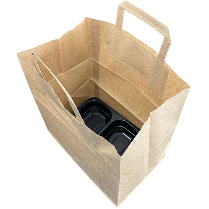 Block bag P 260x160x265 Brown 70g (k/250) flat handle 50 pieces
